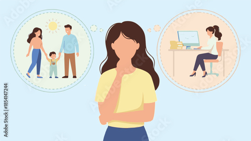 Woman's dilemma: balancing career aspirations with family life choices