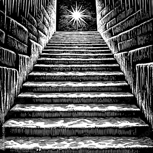 Staircase Silhouette Made Of Illustration