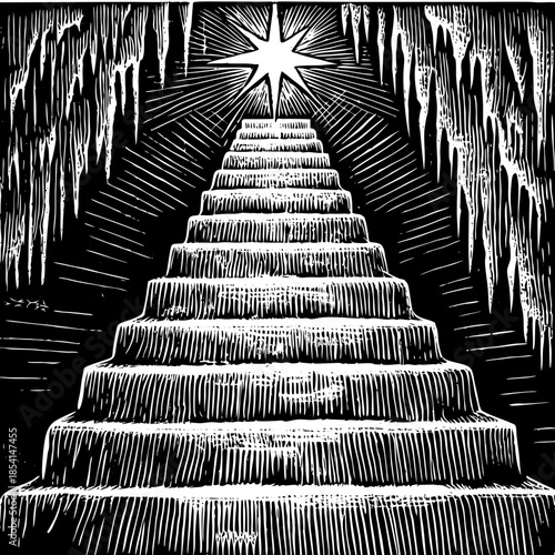 Staircase Silhouette Made Of Illustration