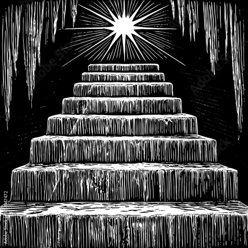 Staircase Silhouette Made Of Illustration