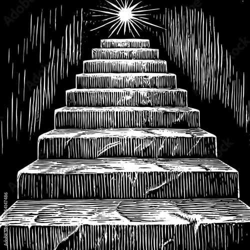 Staircase Silhouette Made Of Illustration