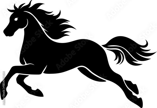 Graceful Running Horse Silhouette