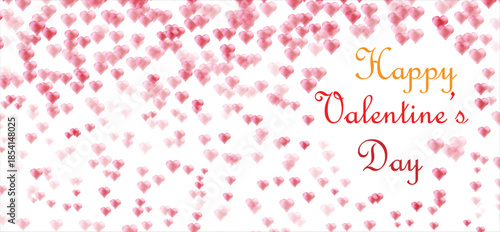 Valentine's day celebration curd with love shaped on a white background