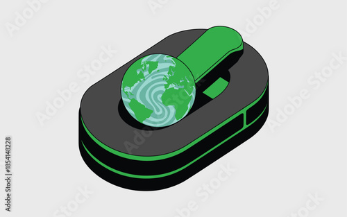 Eco friendly wireless mouse with Earth globe for sustainable technology