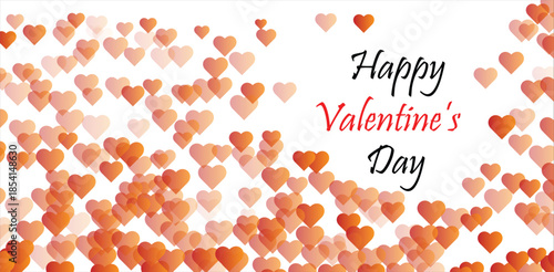 gradient love shaped with happy valentine's day