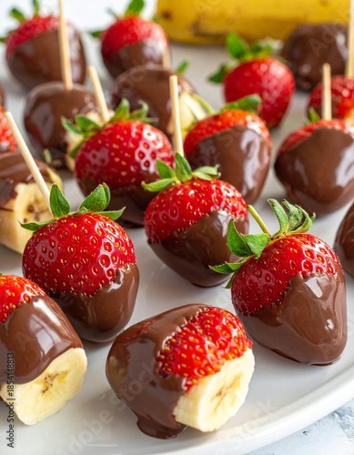 Schoko-Frucht-Häppchen mit Erdbeeren & Banane