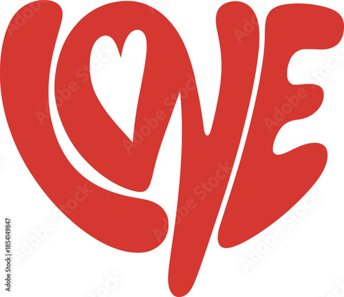 Vibrant love heart symbol in bold red color