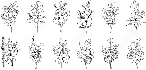 Ornate Vintage Jewelry Line Art And Ornament Vector Set