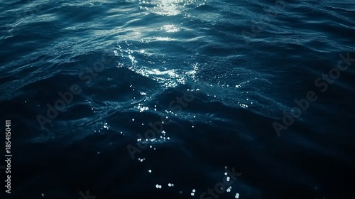 Deep ocean water surface texture, sunlight reflecting, background waves, nautical design