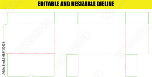 Customizable and Resizable Dieline Template for Packaging Box Creation