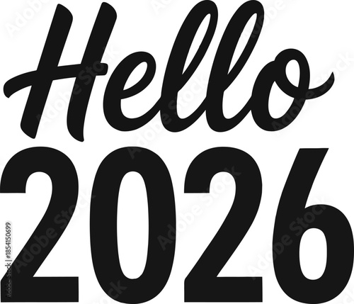 Modern typography greeting for new year 2026