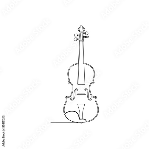 Violin outline isolated on transparent background