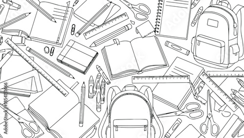 Architectural sketch of a complex building layout
