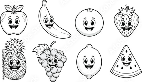 Smiling fruits illustration