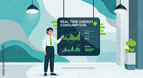 Analyzing real-time energy consumption data in a modern office environment presentation