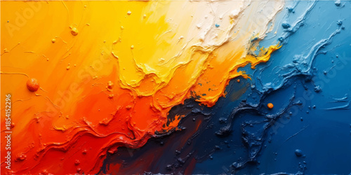 A vintage grunge background features a textured pattern of red and yellow paint with an aged fire flame design on an old orange paper wall illustration