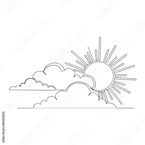 Sunrise or sunset with clouds isolated on transparent background