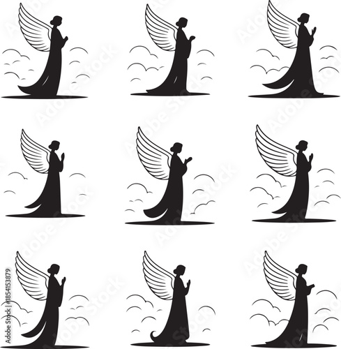 black silhouettes of cats