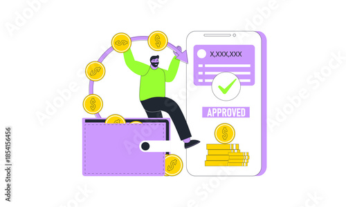 The process of transferring from a wallet to a digital wallet. Payment or money transfer