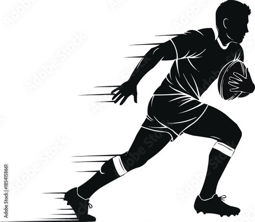 Vector illustration of Rugby running vector