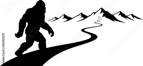 Mysterious Bigfoot Walking Through Rocky Mountain Peaks