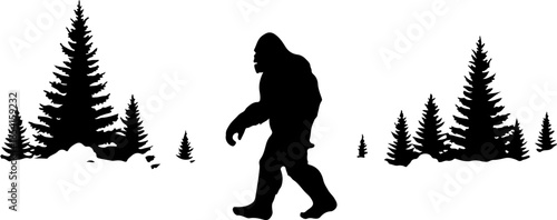 Mysterious Bigfoot Walking Through Rocky Mountain Peaks