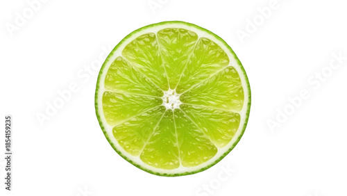Fresh green lime slice PNG isolated on transparent background, vibrant citrus fruit for summer drinks and healthy eating concepts