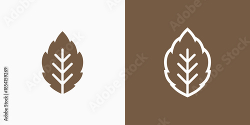 Mint leaf vector logo design with modern, simple, clean and abstract style.