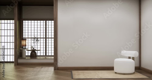 Tatami living room have sofa furniture and modern room interior design minimal.3D rendering