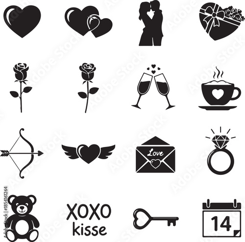 Valentine's day icons collection Vector