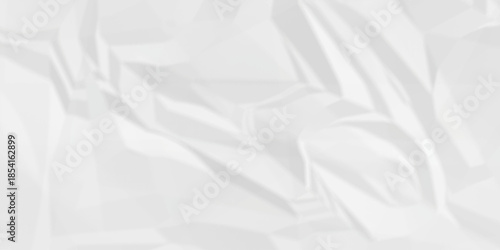 Crumple crushed white paper obsolete rumple craft design. wrinkle ripped creased crumple aged closeup recycled document grunge paper background.