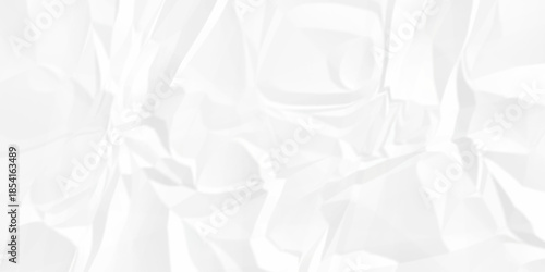 Crumple crushed white paper obsolete rumple craft design. wrinkle ripped creased crumple aged closeup recycled document grunge paper background.