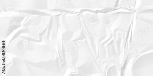 Crumple crushed white paper obsolete rumple craft design. wrinkle ripped creased crumple aged closeup recycled document grunge paper background.