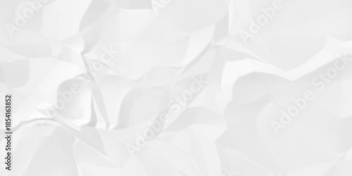 Crumple crushed white paper obsolete rumple craft design. wrinkle ripped creased crumple aged closeup recycled document grunge paper background.