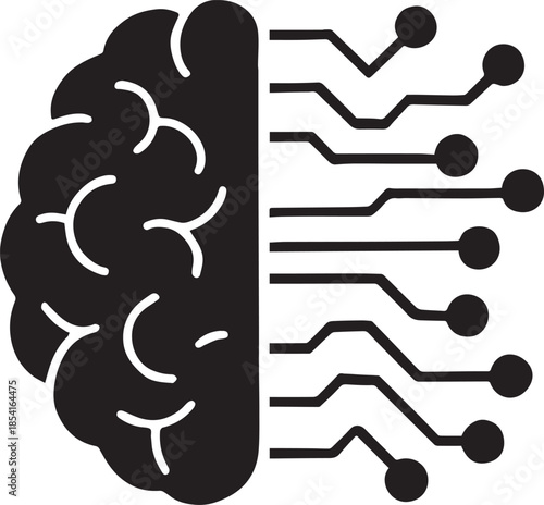 Digital Brain Fusion: A striking depiction of the human brain seamlessly merging with digital circuitry, symbolizing the innovative intersection of intelligence and technology.