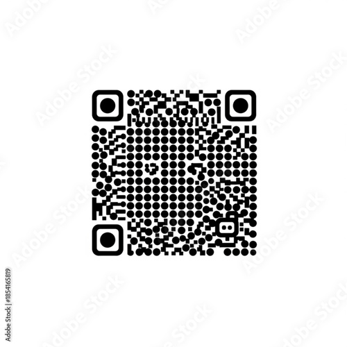 Black qr code with square pattern