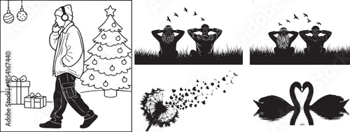 Romantic Wedding Proposal and Love Symbols Vector Collection