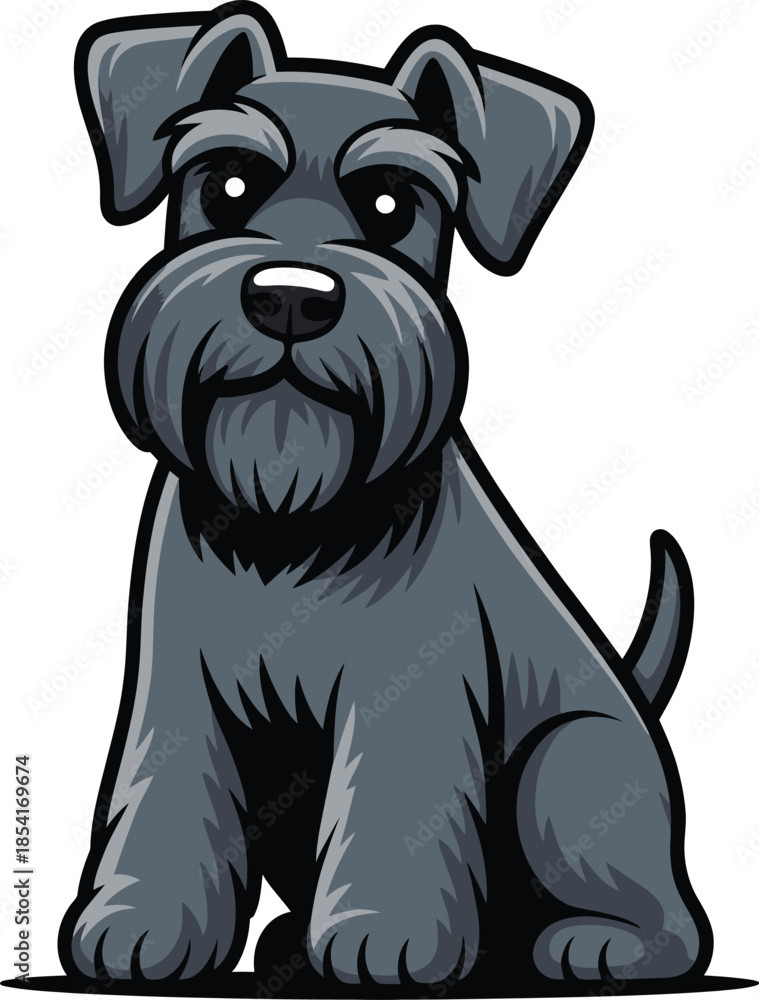 Fototapeta premium Cute cartoon a illustrator vector Giant Schnauzer
