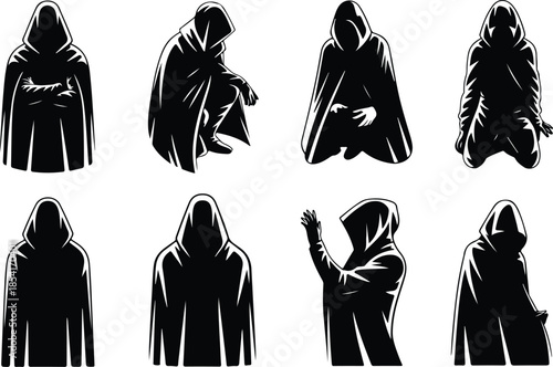Best Black Hooded Cloak Icon Set Distinct Cloak Designs Icons – Top Collection