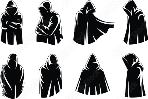 Best Black Hooded Cloak Icon Set Distinct Cloak Designs Icons – Top Collection
