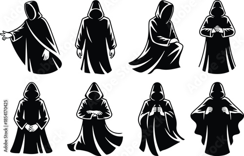 Best Black Hooded Cloak Icon Set Distinct Cloak Designs Icons – Top Collection