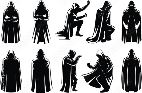 Best Black Hooded Cloak Icon Set Distinct Cloak Designs Icons – Top Collection