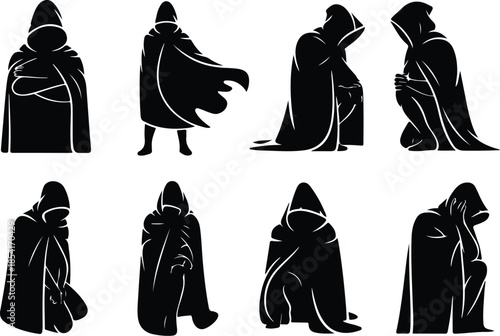 Best Black Hooded Cloak Icon Set Distinct Cloak Designs Icons – Top Collection