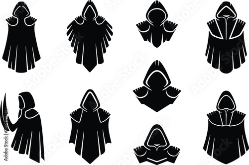 Best Black Hooded Cloak Icon Set Distinct Cloak Designs Icons – Top Collection