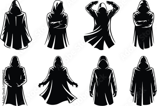 Best Black Hooded Cloak Icon Set Distinct Cloak Designs Icons – Top Collection