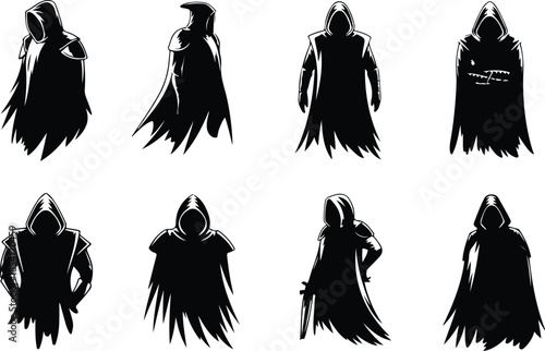 Best Black Hooded Cloak Icon Set Distinct Cloak Designs Icons – Top Collection