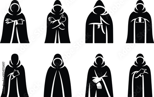 Best Black Hooded Cloak Icon Set Distinct Cloak Designs Icons – Top Collection
