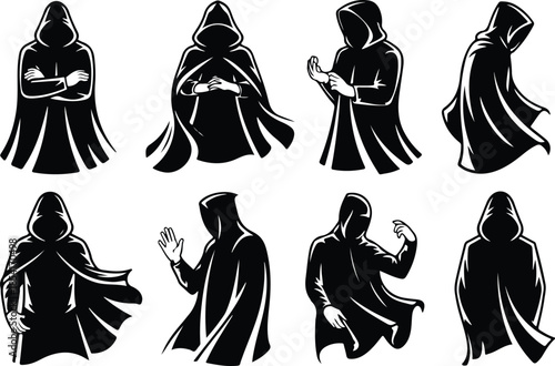 Best Black Hooded Cloak Icon Set Distinct Cloak Designs Icons – Top Collection
