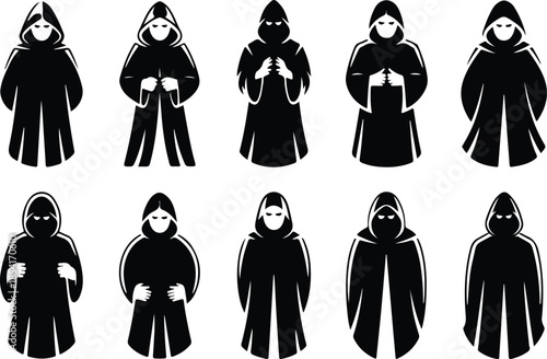 Best Black Hooded Cloak Icon Set Distinct Cloak Designs Icons – Top Collection