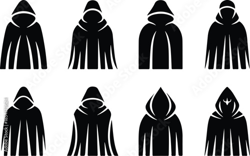 Best Black Hooded Cloak Icon Set Distinct Cloak Designs Icons – Top Collection